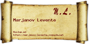 Marjanov Levente névjegykártya